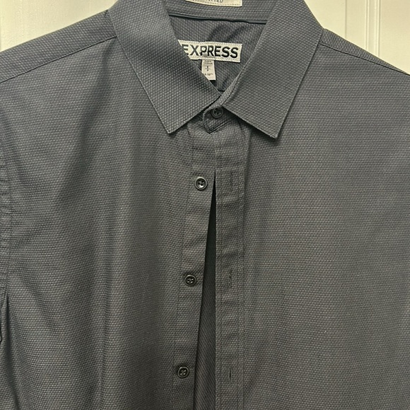 Express Black Button up Dress Shirt Fitted - Picture 2 of 4